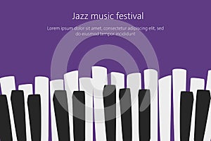Music festival poster template with piano keys