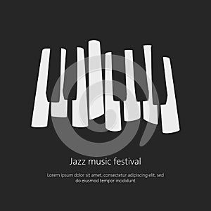 Music festival poster template with piano keys