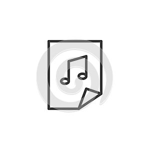 Music file document line icon