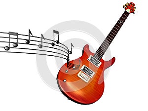 Music floating electric guitar