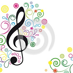Music Floral Background.