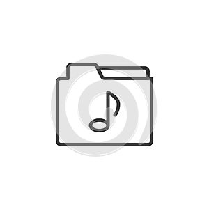 Music folder line icon