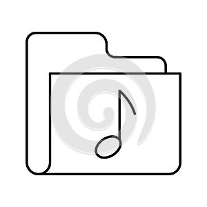 Music folder Vector icon which can easily modify or edit