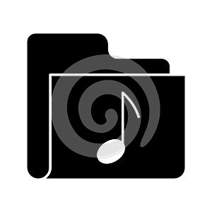 Music folder Vector icon which can easily modify or edit