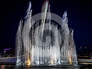 Music fountain in the Olympic Park in Sochi, Russia