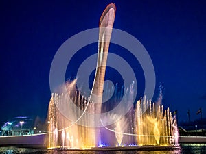 Music fountain in the Olympic Park in Sochi, Russia