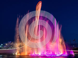 Music fountain in the Olympic Park in Sochi, Russia