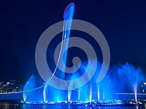 Music fountain in the Olympic Park in Sochi, Russia