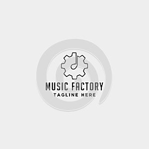 music gear logo design studio headphone microphone cassete vector monoline icon