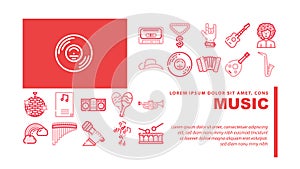 Music Genres Audio Performance landing header vector