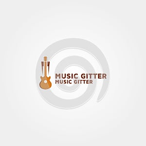 Music gitter Vector logo design template