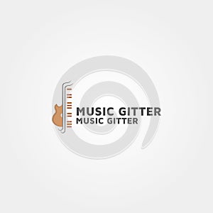 Music gitter Vector logo design template Idea and inspiration