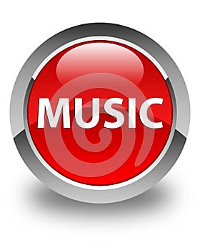 Music glossy red round button