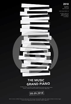 Music Grand Piano Poster Background Template