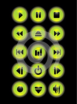 Music green buttons