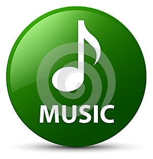 Music green round button