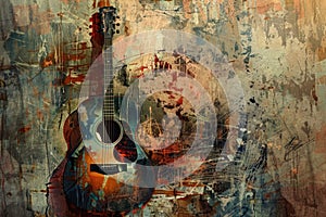 music grunge Grunge background with music sheets