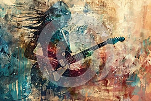 music grunge Grunge background with music sheets