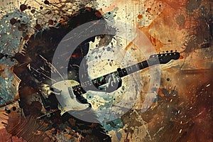 music grunge Grunge background with music sheets