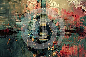 music grunge Grunge background with music sheets