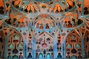 Music Hall in Ali Qapu palace of Isfahan 17th century photo