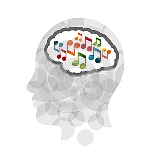 Music head creative concept illustration