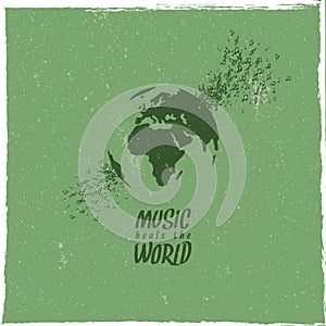 Music heals the world.. Vector illustration decorative design