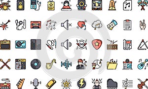 Music High-Quality Vector Icons Collection with Editable Stroke. Ideal for Professional and Creative Projects. photo