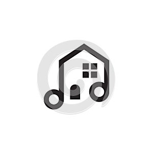Music house vector logo design