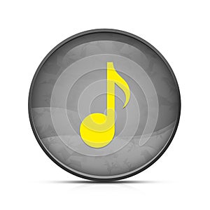 Music icon on classy splash black round button illustration