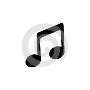 Music icon in flat style. Musical note icon