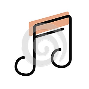 Music Icon note symbol isolated on white or transparent background. Vector illustration