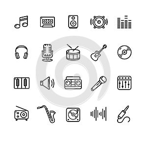 Music Icon Set. Vector