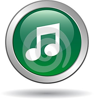 Music icon web button green