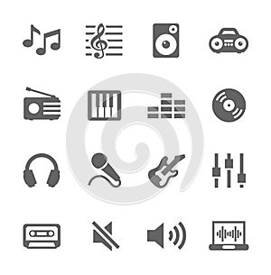 Music icons set.