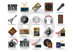 music icons. Vector illustration decorative design