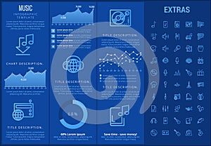 Music infographic template, elements and icons.