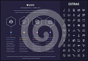 Music infographic template, elements and icons.