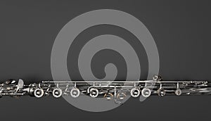 Music Instrument Flute musical instrument closeup on black  background