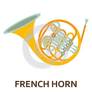 Music instrument icon. French horn