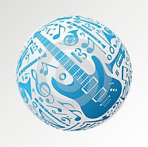 Music instruments in bauble shape photo