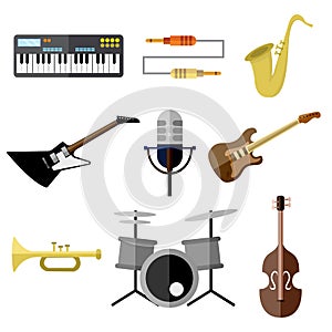 Music Intrument Band Equipment Vector Illustration Graphic Set photo