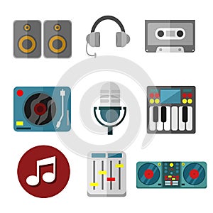 Music Intrument Equipment Vector Illustration Graphic Set photo