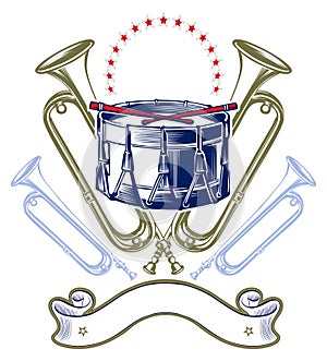 Music jazz band emblem