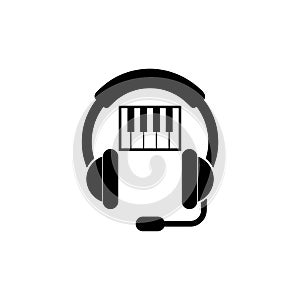 Music keyboard and Music headphone logo