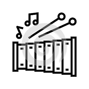 music kid leisure line icon vector illustration