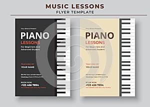 Music Lessons Flyer Template, Piano Lessons Poster, Music Class Poster, Guitar Lessons Poster