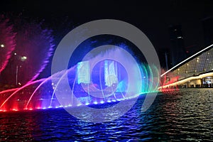 Music light fountain show. Located in the New district of Hangzhou, 4.5 km from the West Lake Scenic Area, on the north bank of