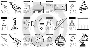 Music line icon set.