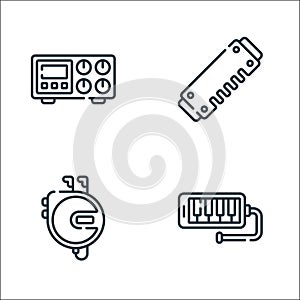 Music line icons. linear set. quality vector line set such as melodica, discman, harmonica photo